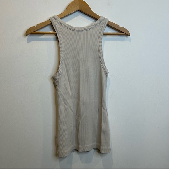 AGOLDE Bailey Ribbed Tank Top in Beige - Picture 8 of 8